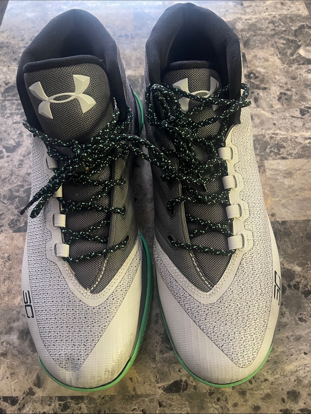 Under Armour Men's Gray and Green Athletic Shoes